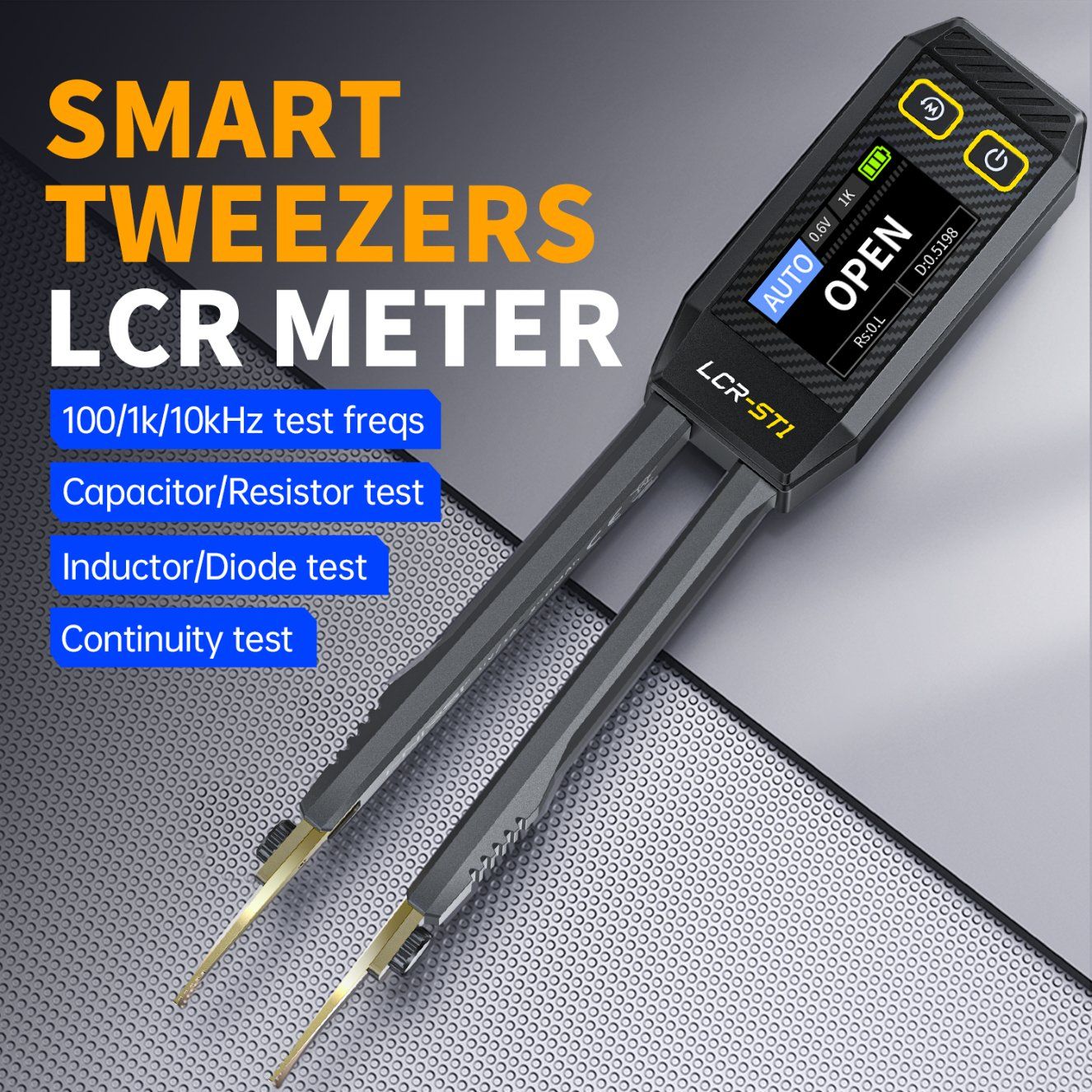 Fnirsi Latest Hot-Sale Lcr-St1 Resistance Capacitance Inductance Intelligent Accurate Bridge Tweezers