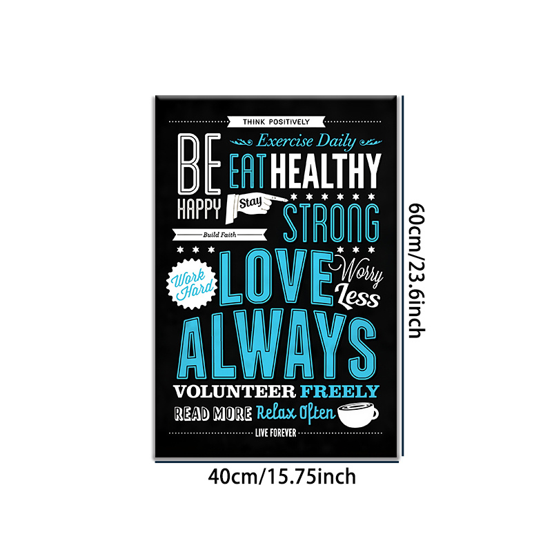 Motivational Life Quotes Typography Canvas Wall Art, Positive Living Decor Piece