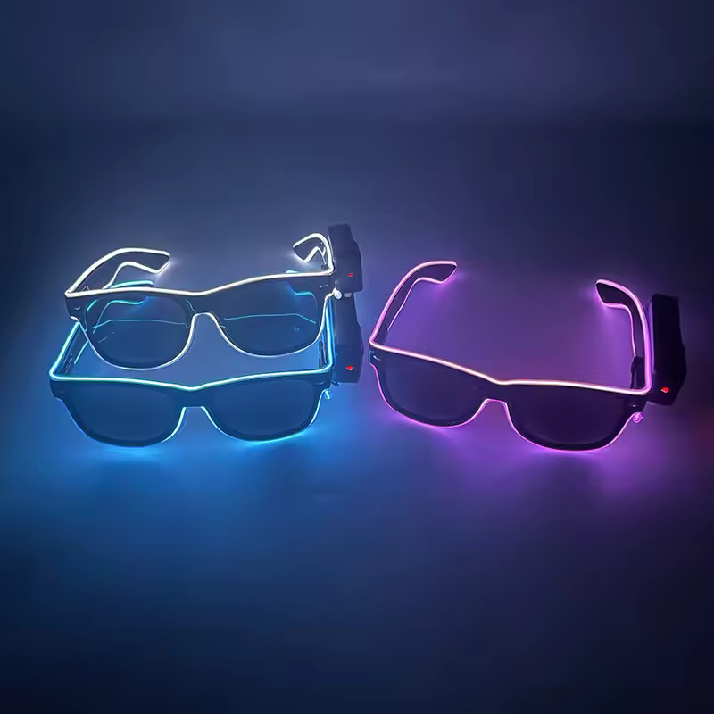 Richshining Led Glasses Chinese Style Sunglasses With Neon Rave Glow For Christmas Halloween Festival Party Decorations