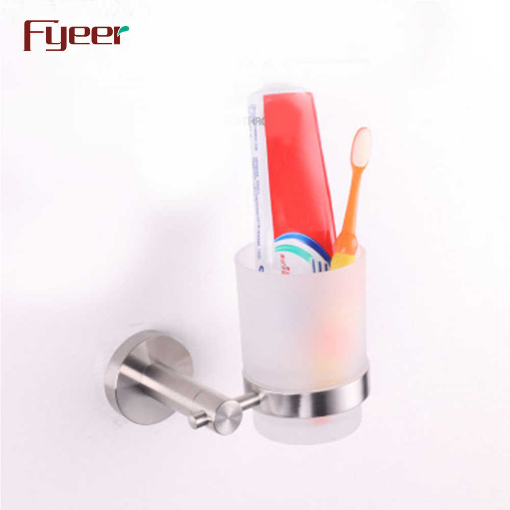 Fyeer Bathroom Accessory 304 Stainless Steel Tooth Brush Cup and Tumbler Holder