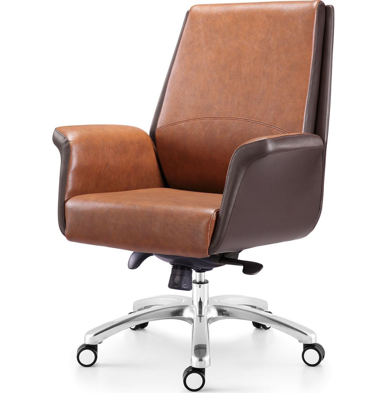High End Office Furniture Supplier Guest Leather Swivel Visitor Chair for Waiting Room
