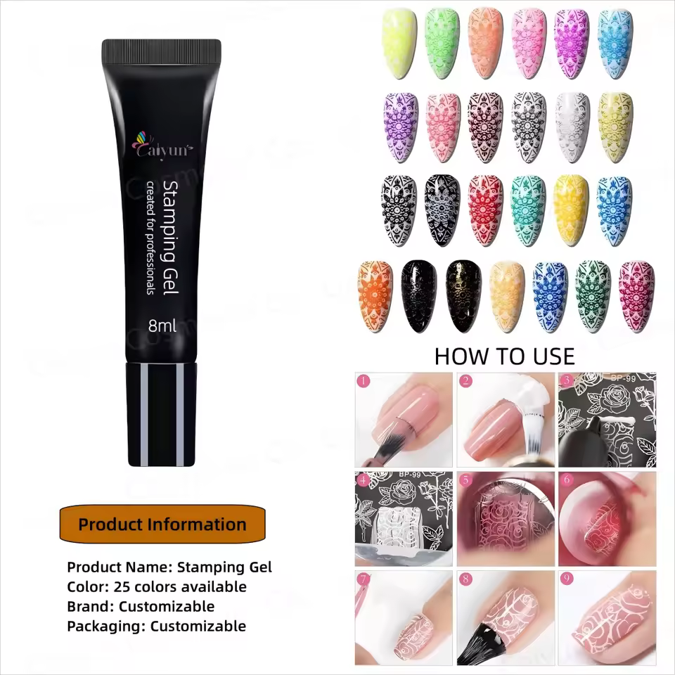 8ml Christmas Gel Transfer Seal Uv Gel 23 Colors Soak Off Nail Polish Stamping Gel