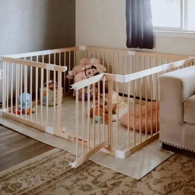 Wooden Baby Fence with Gate: Perfect for Home Indoor Use