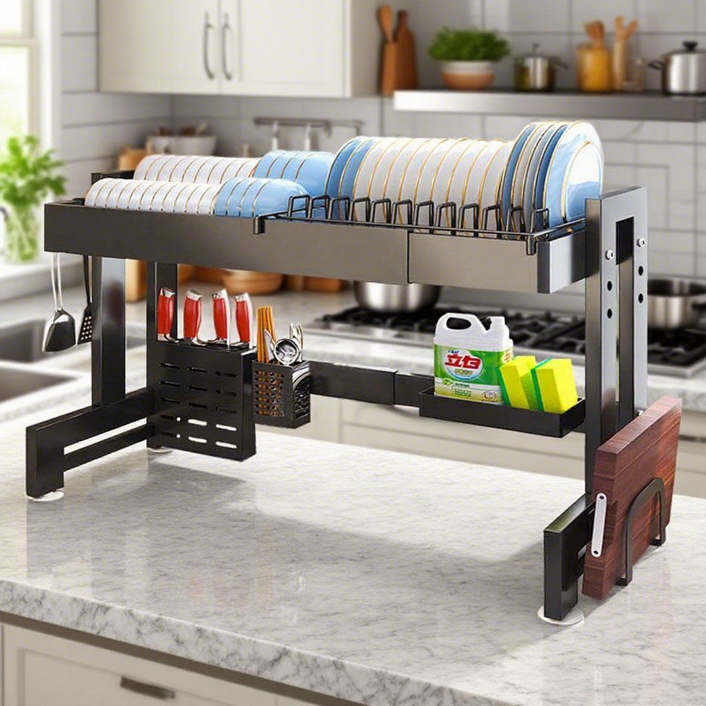 Adjustable Height Kitchen Retractable Sink Rack Multifunctional Drain Rack Dish Drying Rack High Quality Dish Storage Rack