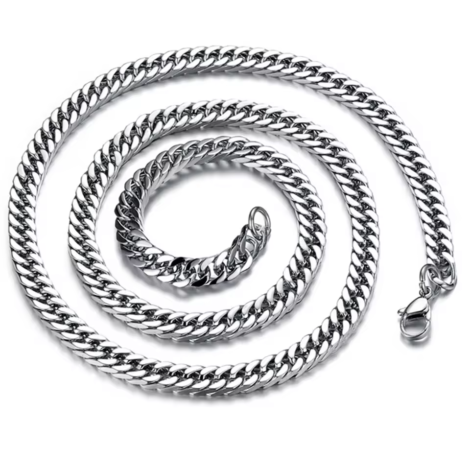 China Factory Supplier 8mm Wide Men's Stainless Steel Necklace Chain