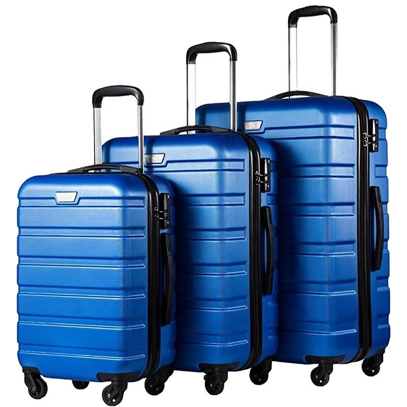 Zhongtang Factory Wholesale Abs Travel Trolley Luggage Bag 3 Piece Set Luggage Set Cabin Luggage Bag