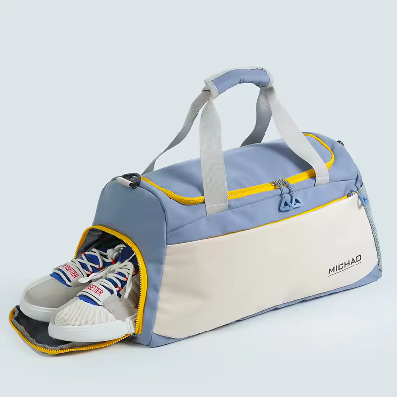 Tl039 Large Capacity Fashionable Fitness Travel Bag Dry Wet Separation Short Trip Features Geometric Independent Shoe Zipper