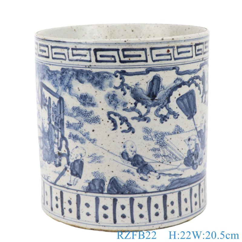 Blue and White Old Antique Vase Porcelain Flower Planter Pot