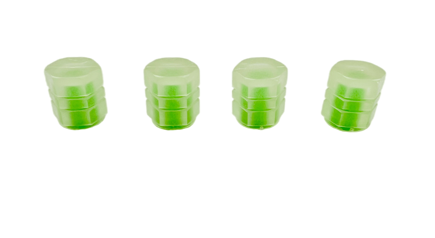 4PC Plastic Green Glow Tire Valve Caps