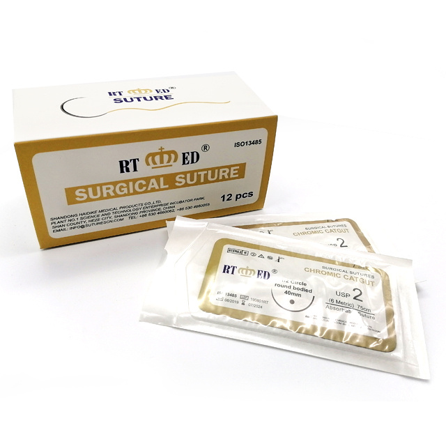 Absorbable Surgical Chromic Cought Suture with Neddle, CE Certification, USP7/0-USP4