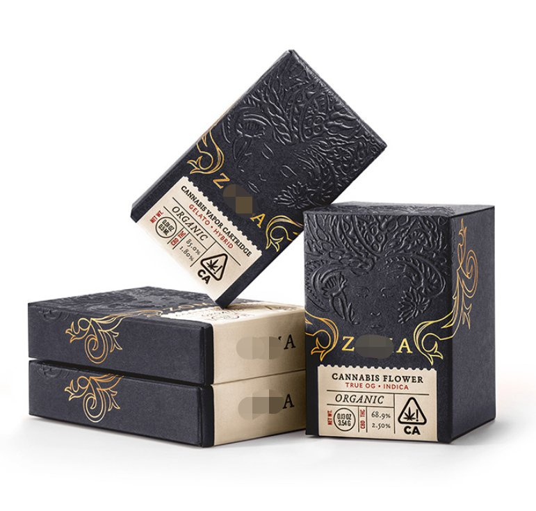 Lipstick Essential Oil Perfume Box Cosmetic Hardbox Set Black Card Packing Box with 3D Embossed Effect