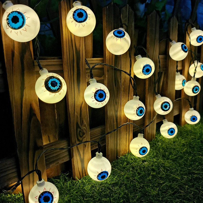Halloween String Lights Ghost Eye Holiday Lights Halloween 10LED Exporter Home Decoration for Party, Holiday