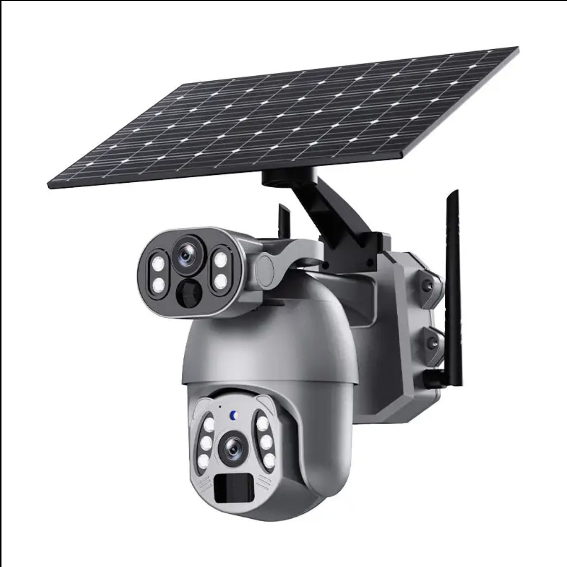 2024 Waterproof HD Dual Lens Home Security Alarm Solar IP Camera Two-Way Audio Night Vision Wireless Camera Q6PRO