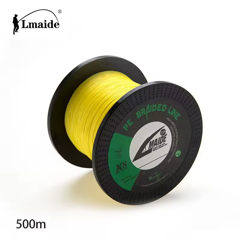 Lmaide Super Strength 500m Pe Braided Multifilament Fishing Line Hot Sale 6-300lb 8 Strands For Lake & River Fishing