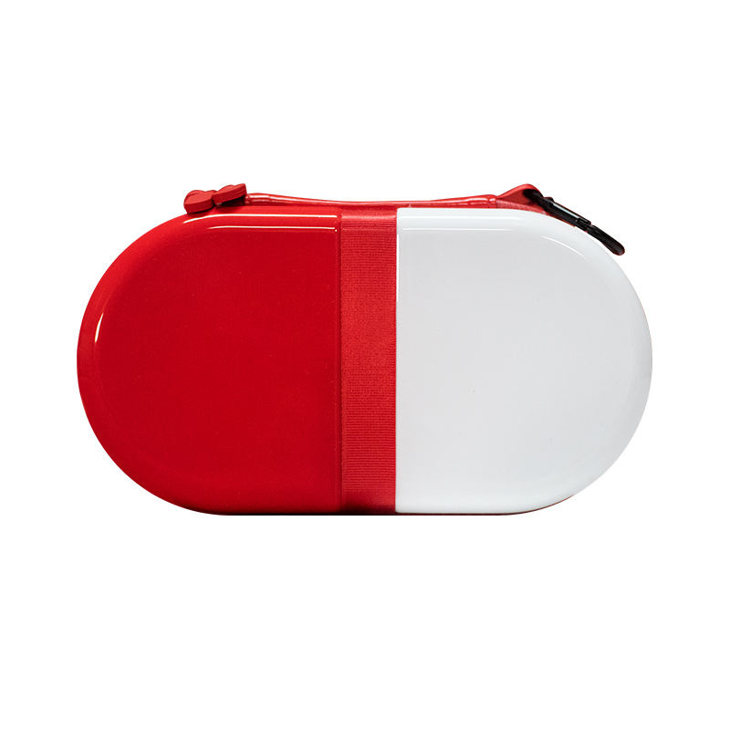 Red and White New Trendy Flow Home Pill Shaped Medicine First Aid Box