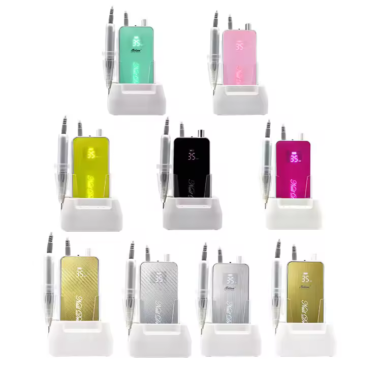 Ibelieve Nail Salon Supplies 35000rpm Lcd Display Coreless Handpiece Beauty Manicure Tools Rechargeable Nail Drill Manufacturer