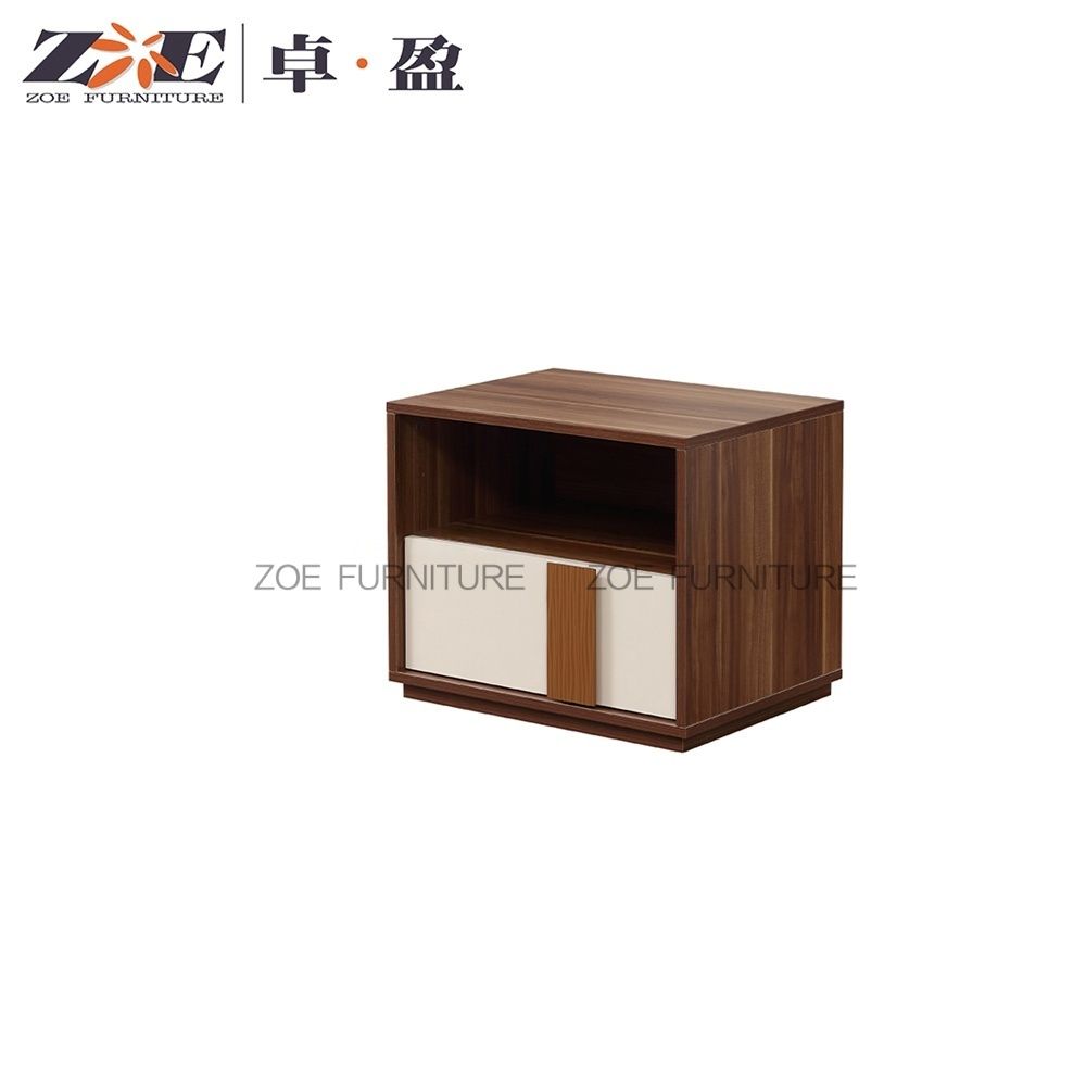 Modern MDF Wood Bedroom Furniture Solid Wood Bedside Table Nightstand
