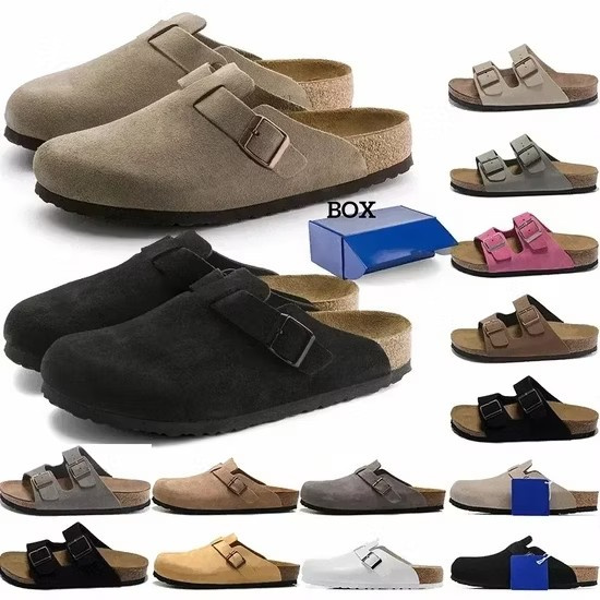 with Box Men Sandals Clogs Designers Slippers Sandals Slide Platform Flip Flop Leather Suede Women Men Shoes Women's Flat Sandals