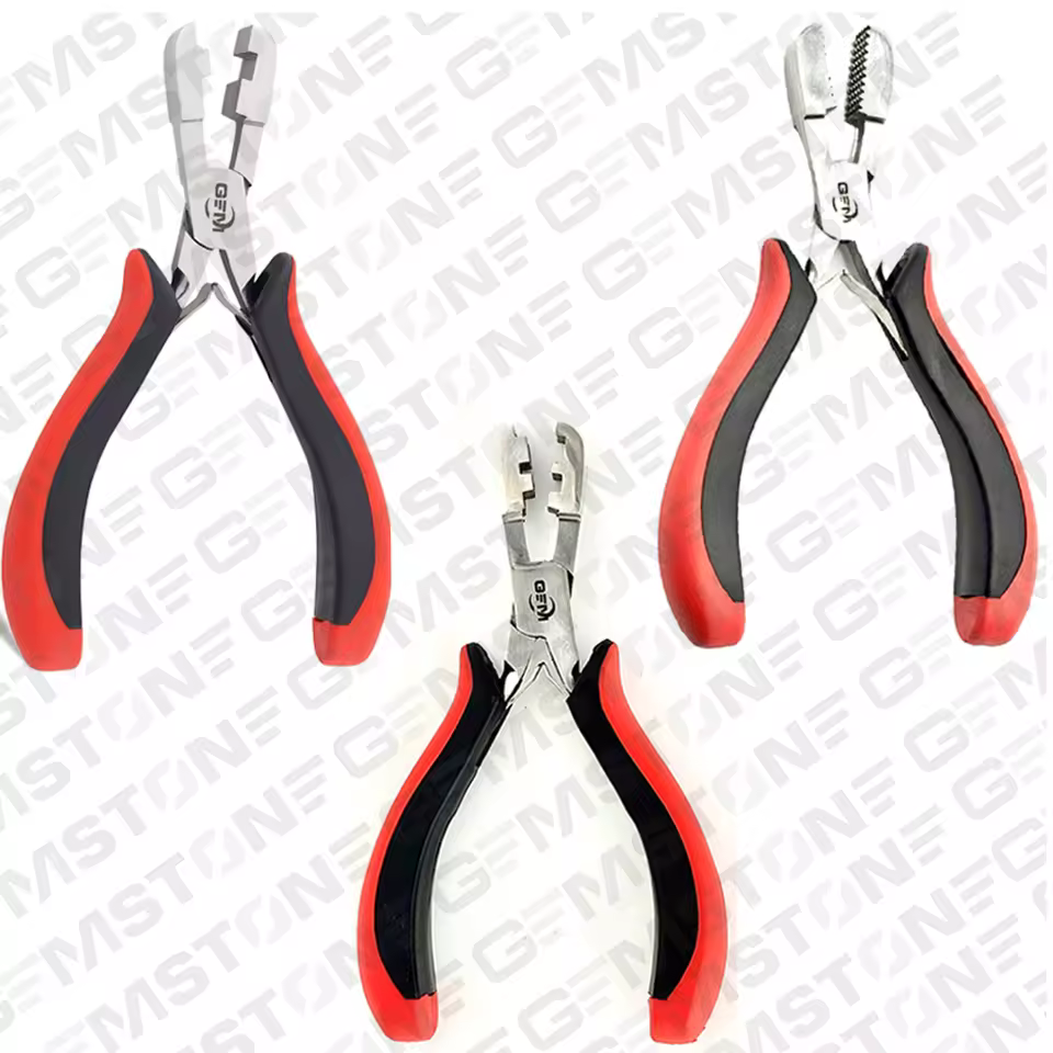 High Quality Stainless Steel Micro Ring Hair Extension Pliers U V Flat Fusion Bond Crusher Tools