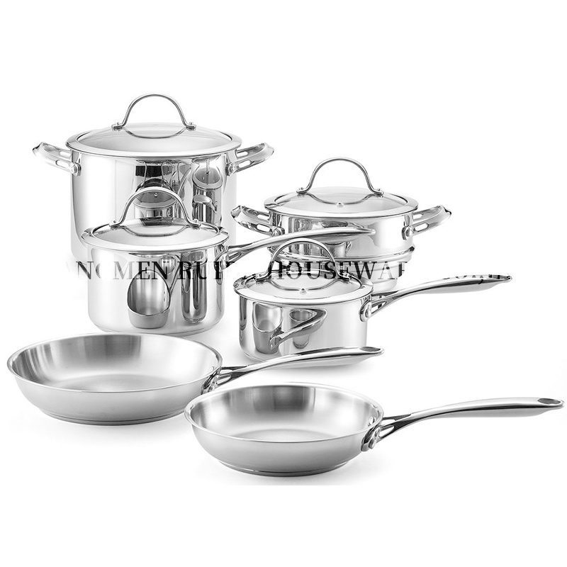 New Products 10PCS Stainless Steel Cookware Kitchen Utensils with Handle