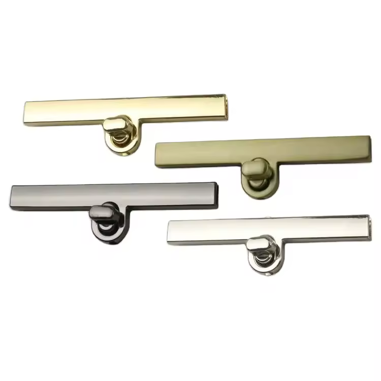Moq 1pc Hardware Fashion Bag Clasp Bag Accessory Long Turn Lock Long Strip Diy Durable Twist Metal Lock Buckle