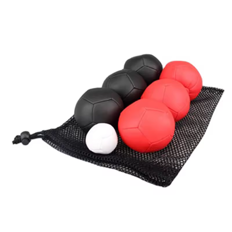 Hot Selling Outdoor Family Boccia Yard Game Toy Balls Multicolor Soft Boccia Ball Set Carrying Bag Pu Leather/pvc Durable