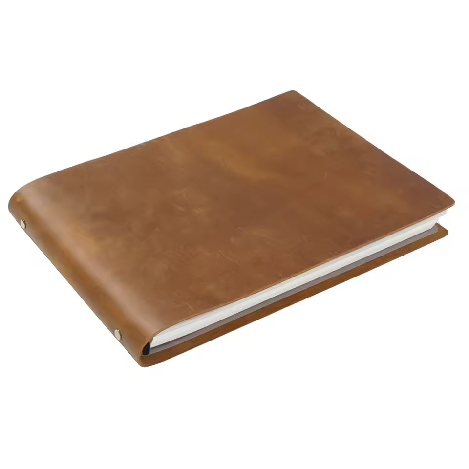 Vintage Top Layer Cowhide A4 Horizontal Handmade Notepad Genuine Leather Painting Notebook Hand Picture Sketchbook