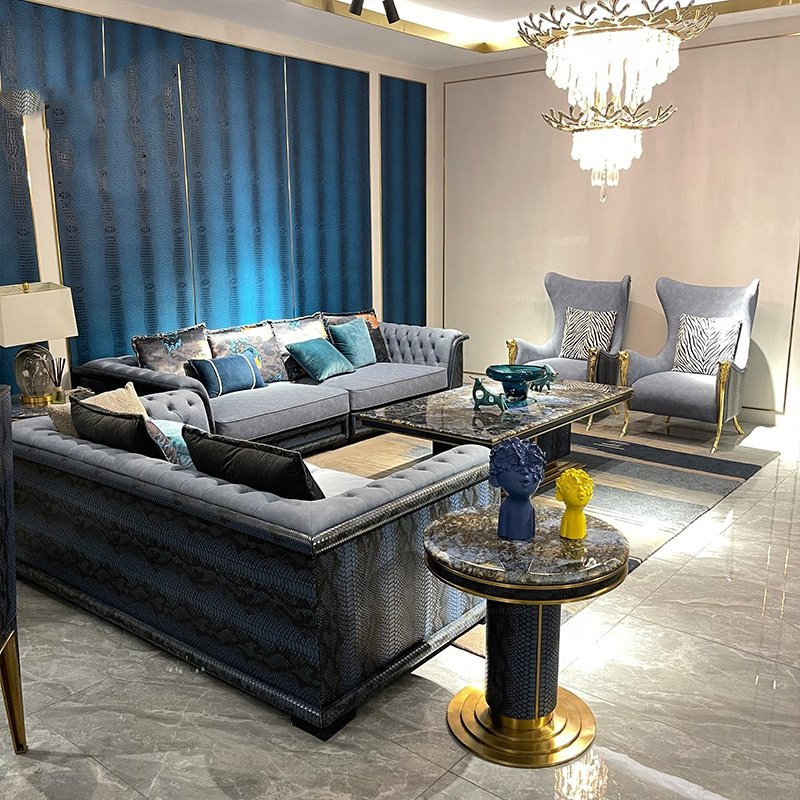 Factory Modern Luxury Recliner Sleeper Furniture Set Genuine Leather Living Room Sofa