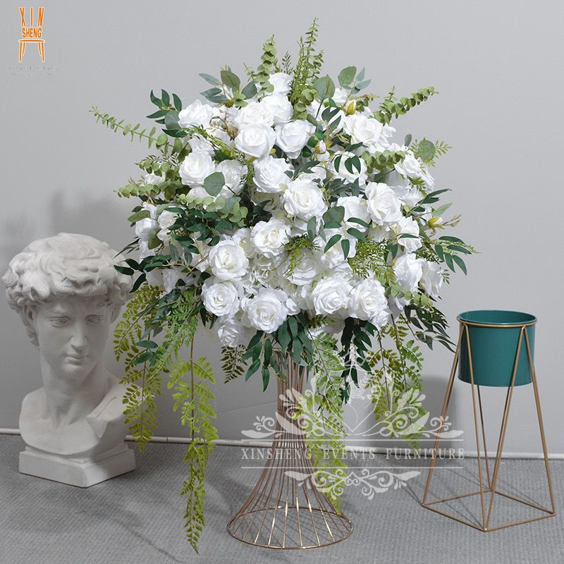 Wholesale White Flowers Ball Artificial Wedding Centerpieces for Wedding Table Decoration
