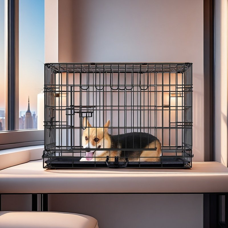 Heavy Duty Pet Cage Foldable Metal Crate 48 Inch 122*75.5*84cm