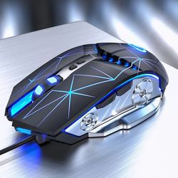 PRO Gaming Mouse 3200dpi Adjustable Silent Optical LED USB Wired Computer Notebook Game for Gamer Home Office