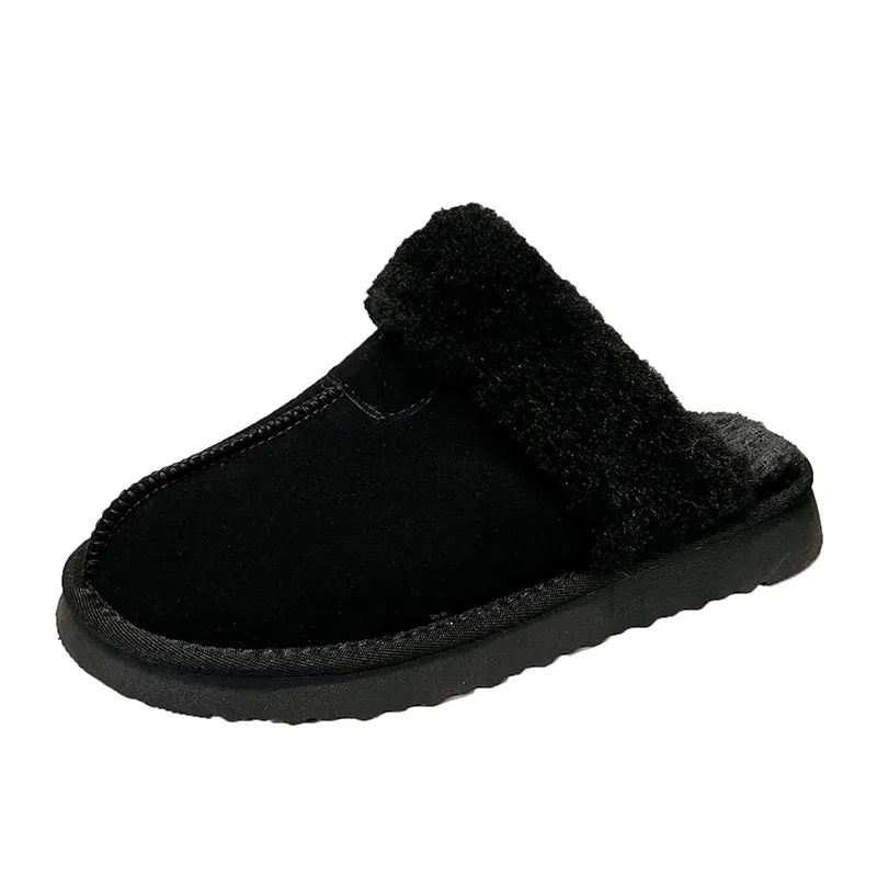 Cheap Sheepskin Real Fur TPR Unisex Women Winter Slipper Shoes