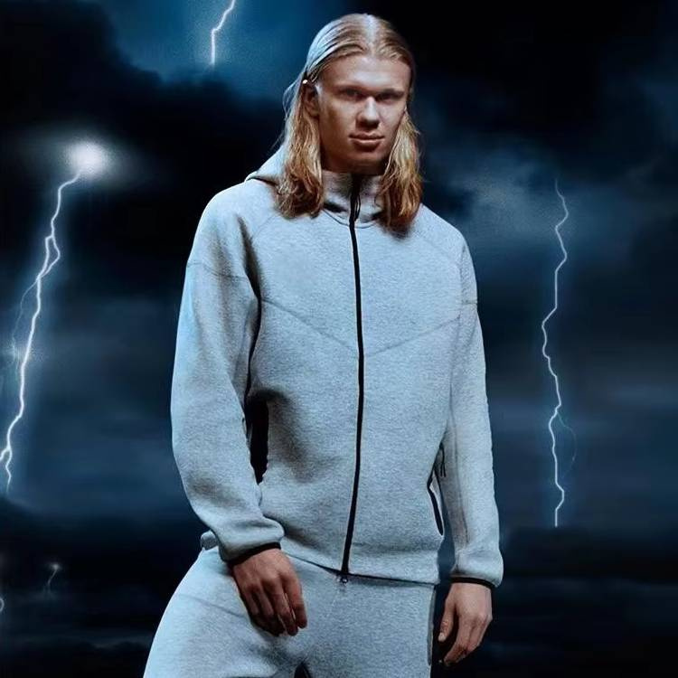 Tech Fleece Original Luxury Logo Cotton Casual Men Sweatsuit 2PCS Thick Material Winter Men Jacket and Pant Tracksuit