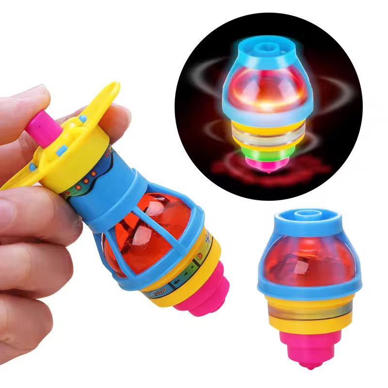 Hot Sale Led Light Up Toys Spinning Top With Light Flashing Dreidel Spinning Top Toy