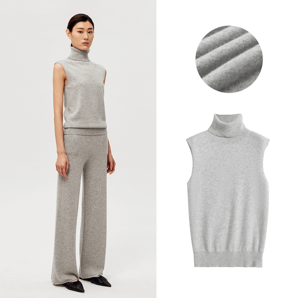 Summer New Fashion Stand Collar Knitted Short Tank Tops Vintage Sleeveless Female Camis Chic Tops