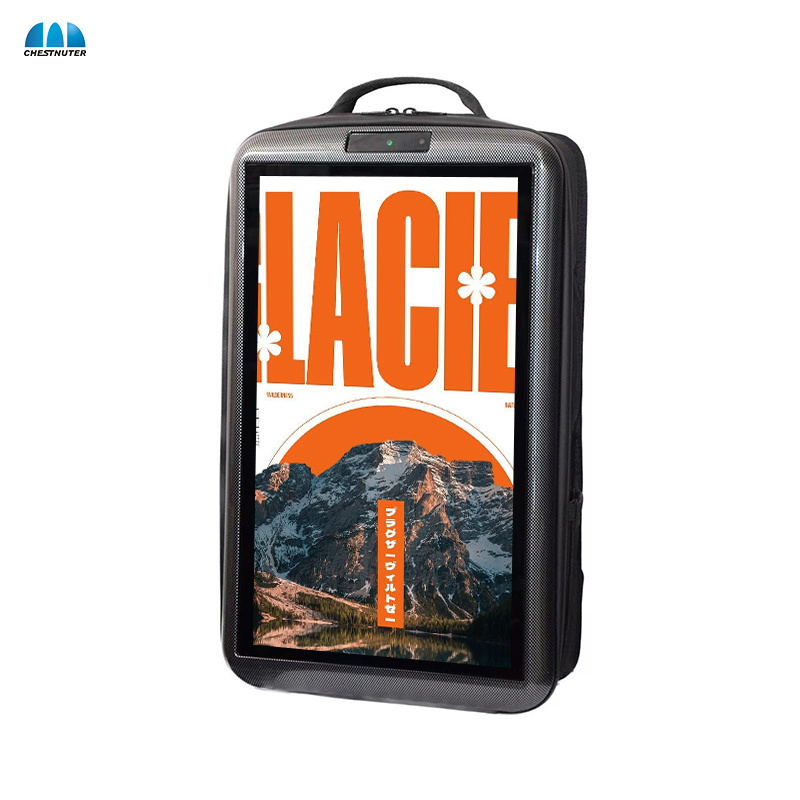 21.5 Inch New Smart LCD Backpack Display High-Resolution Human-Movable Digital Advertising Machine
