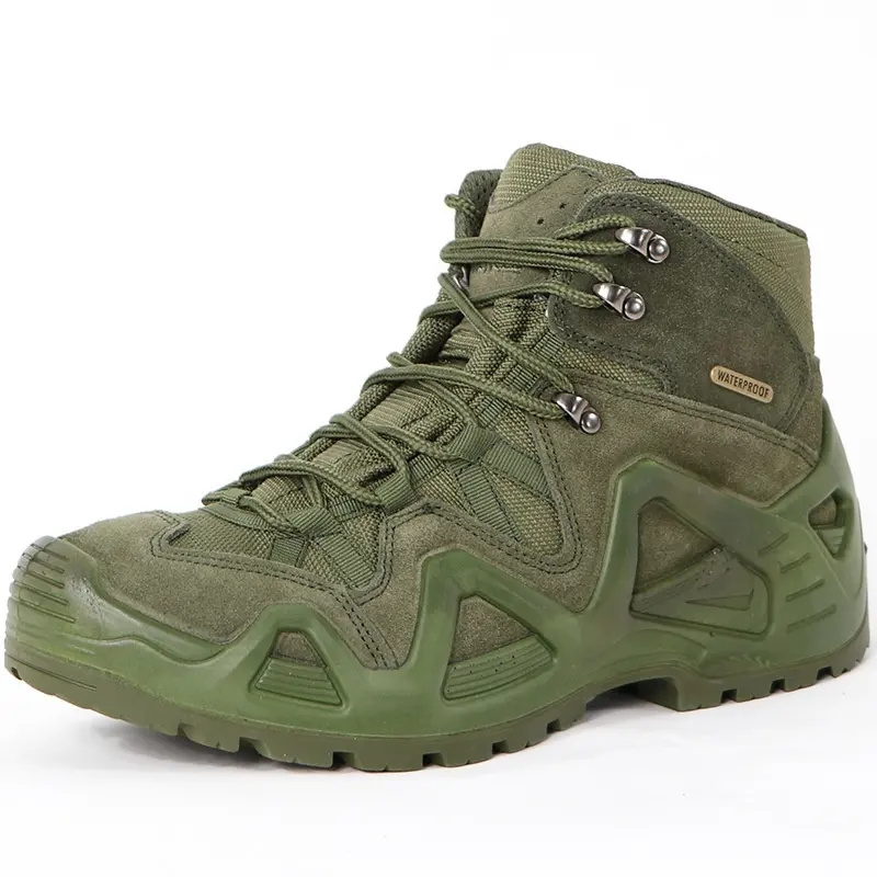 in Stock Combat Shoes Men Green Waterproof Outdoor Tactical Hiking Boots