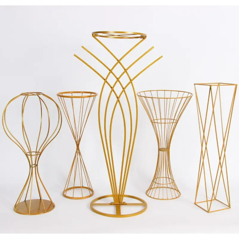 Tall Gold Metal Wedding Decorations Flowers Ball Stand Table Centerpieces for Wedding Backdrop