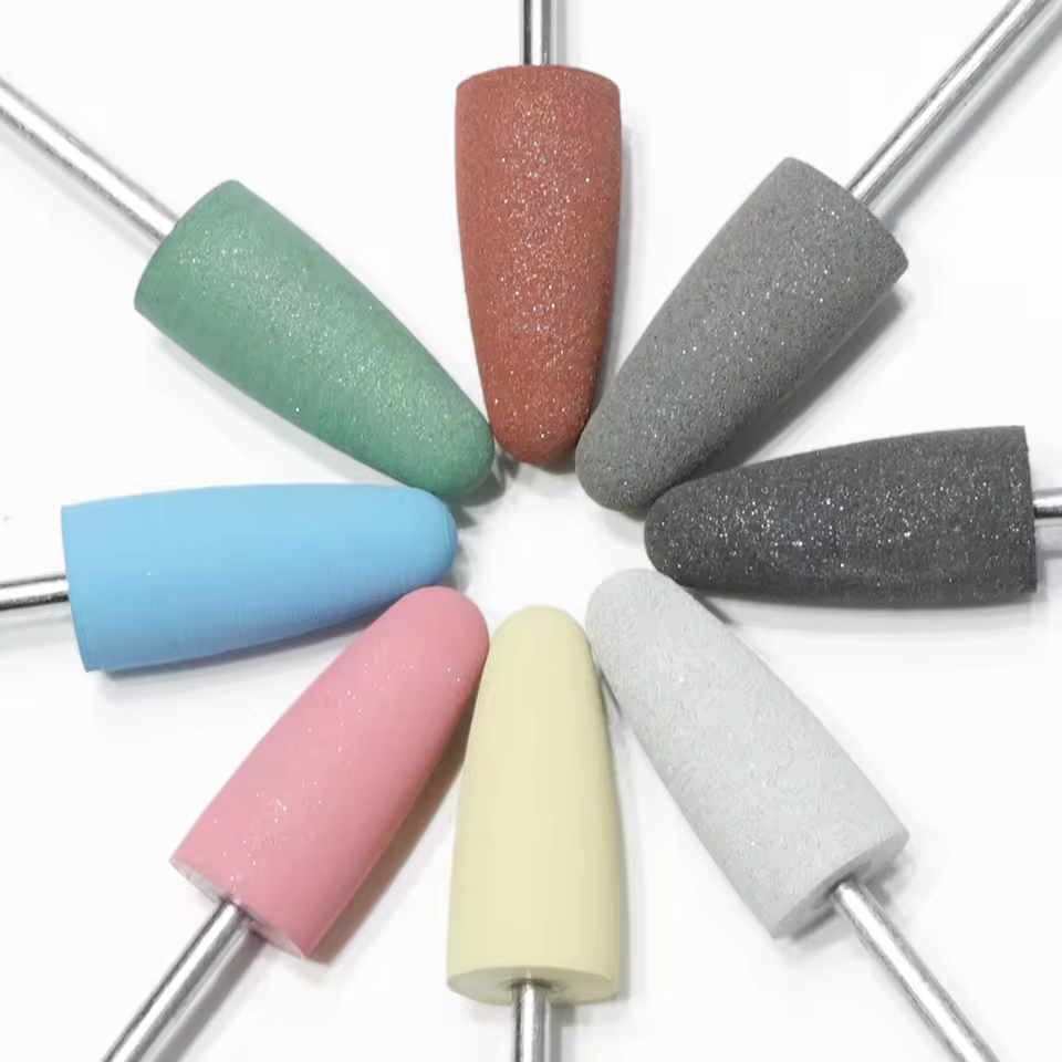 5pcs/lot Pro Nail Rubber Silicone Polisher Grinding Drill Bit Cutter Nail Electric Manicure Drill Machine Accessory