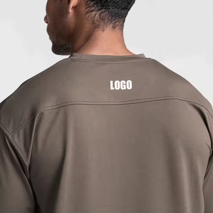 OEM Designer Luxury Sports Active Wear Short Sleeve Split Hem Tee Shirts Gym Cotton Oversized Tshirt for Men