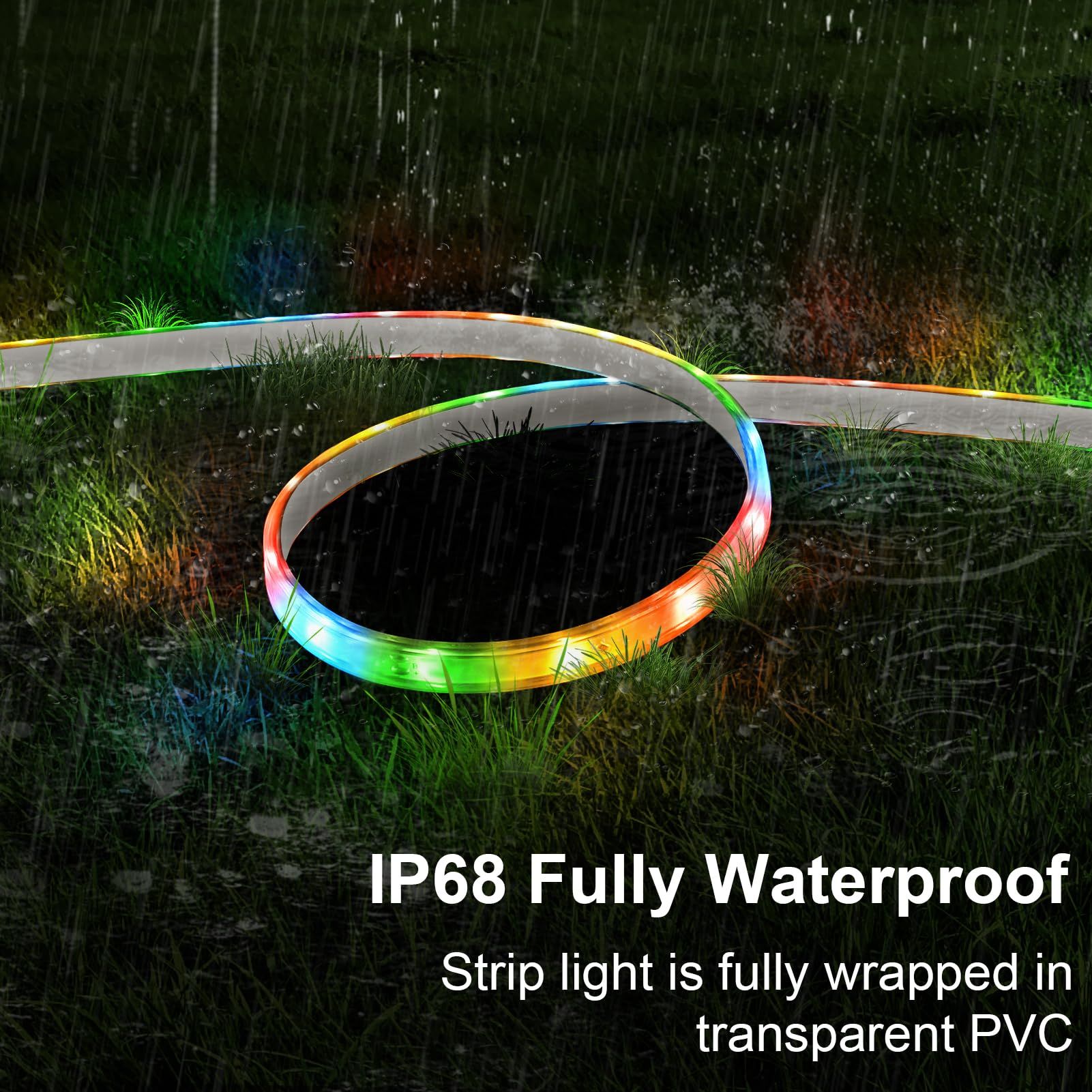 Color Changing Solar Rope Lights, RGB LED String Lights for Holiday, Party
