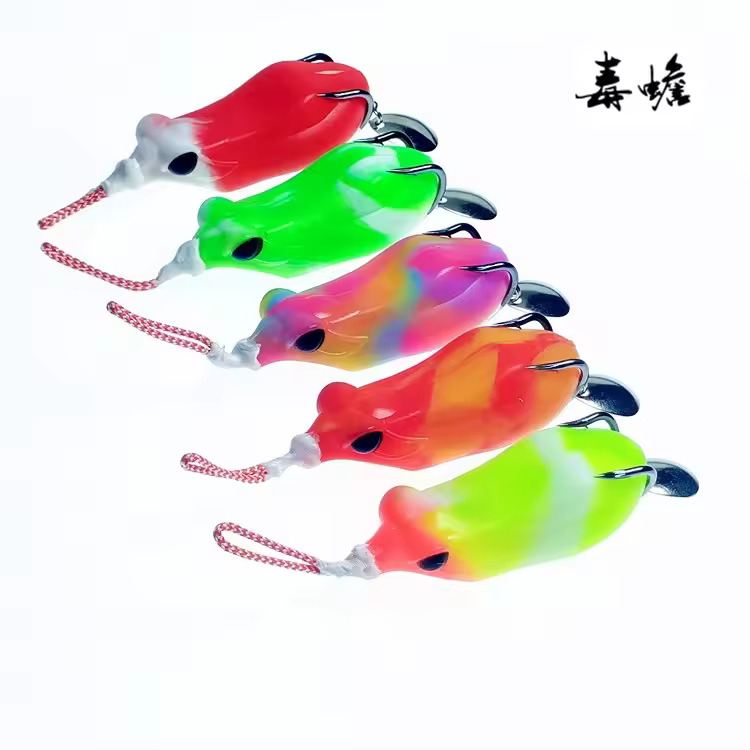 Silicone Frog 6cm 13g Artificial Bait With Hook Spoon Soft Fishing Lure Long Casting Rubber Frog Factory Direct