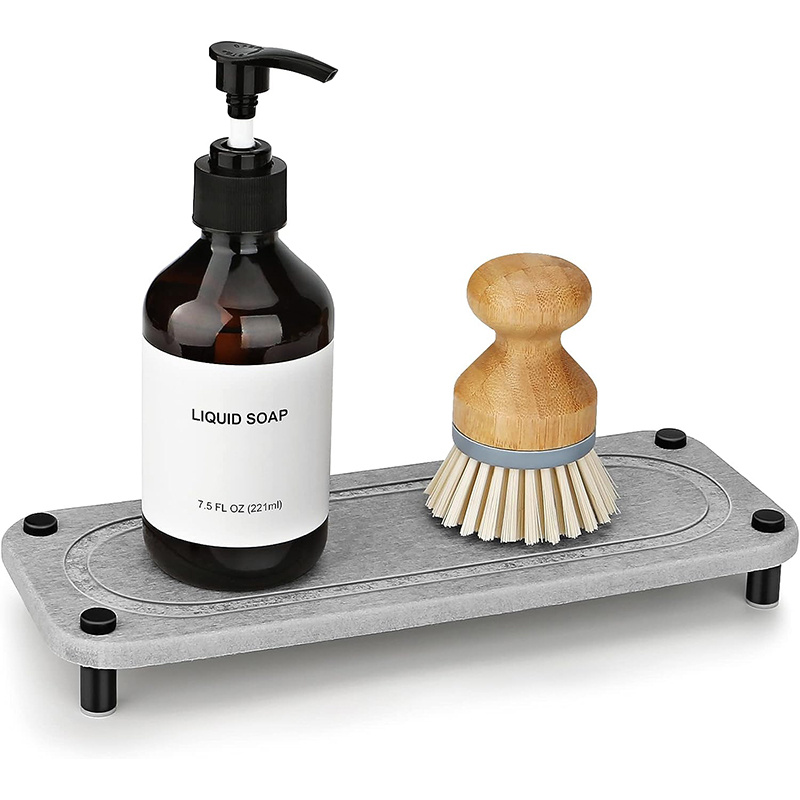 Good Quality Factory Directly Bathroom Sink Fast Drying Stone Sink Caddy Stone Sponge Holder Instant Dry Sink Caddy for Kitchen Household