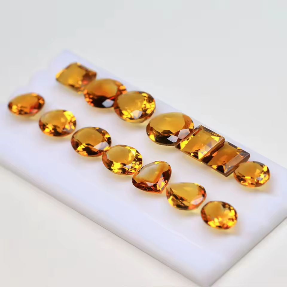 Authentic Citrine Gemstone-Semiprecious Citrine Stone-Loose Citrine Faceted Cut Gems At Wholesale Price