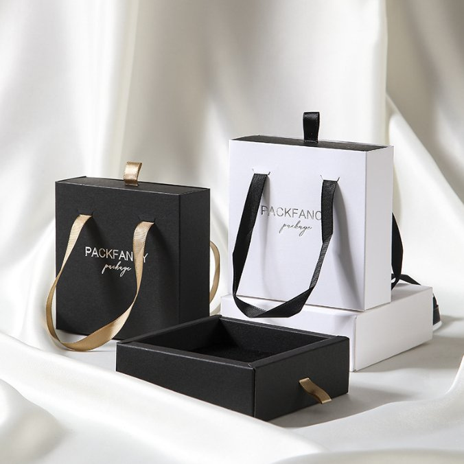 Portable Drawer Jewelry Box Ornaments Ear Jewelry Packaging Box Ring Watch White Card Gift Box