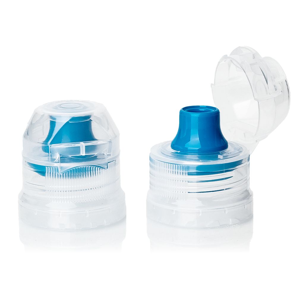 Food Grade Anti Back Flow 28mm Squeeze Flip Top Cap with Silicon Valve