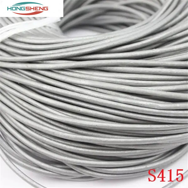 Jewelry Findings 1mm/2mm/3mm/4mm/5mm Grey Color Cowhide Solid Leather Cord