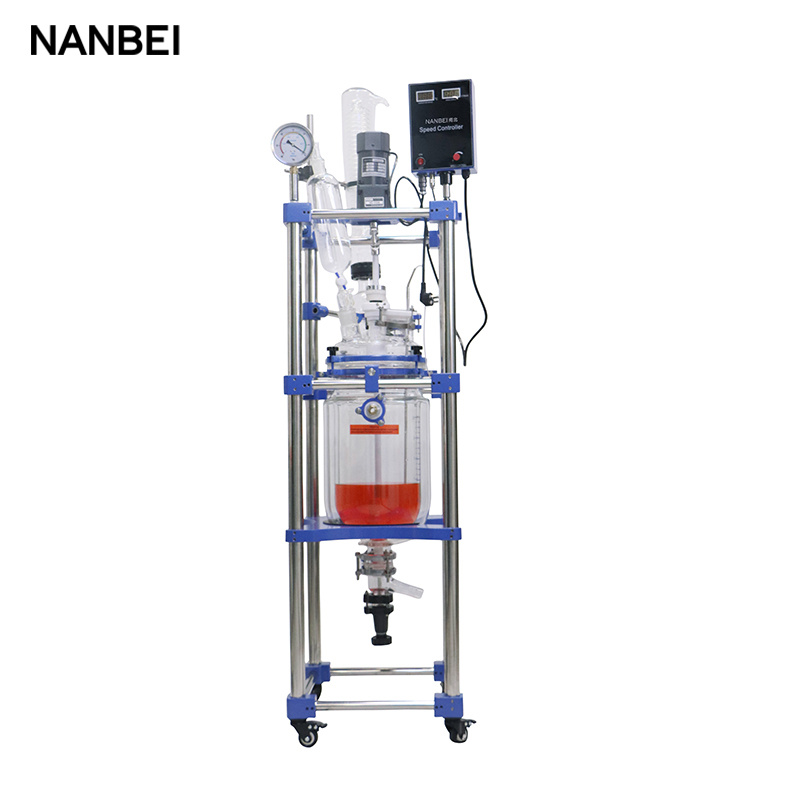 20L PTFE Sealing Borosilicate Glass Jacketed Agitated Reactor for Small Lab