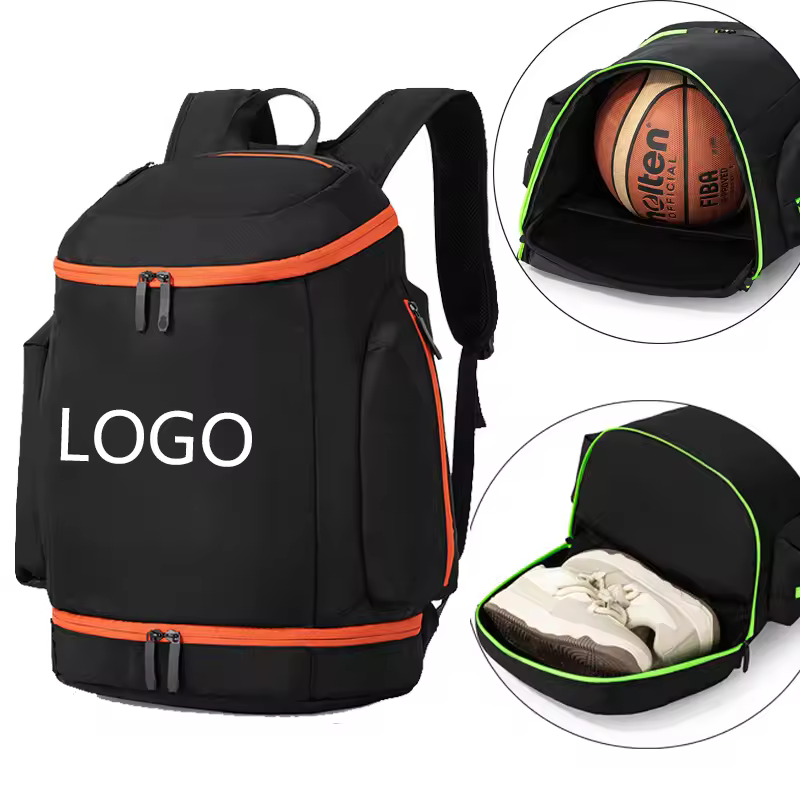 2025 Latest Design Leisure Sport Backpack Large Capacity Waterproof Basketball Soccer Custom Logo Backpack With Shoes Pocket