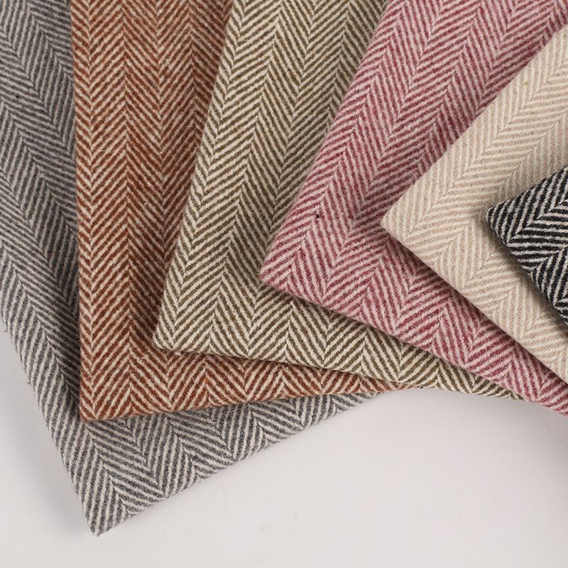 Popular Woolen 100% Wool Cachemire Suit Jacket Cashmere Thick Hot Pink Tweed Herringbone Fabric